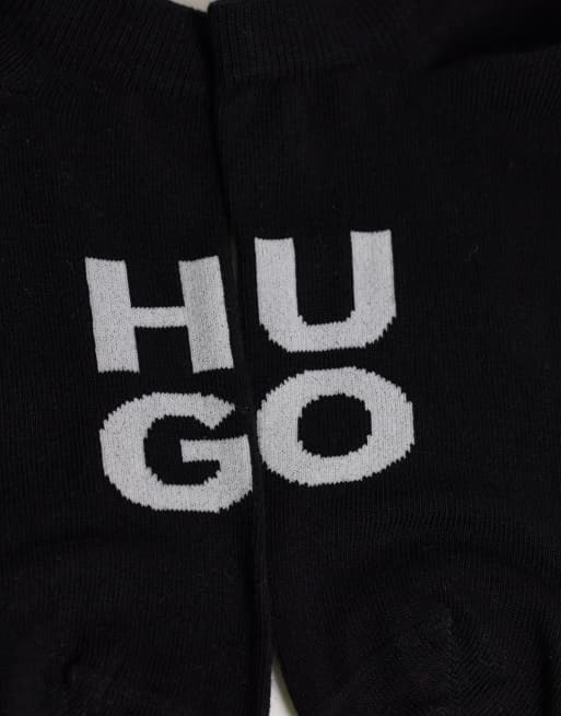 HUGO Red - Set van 3 paar sokken met logo in zwart, 3 van 3