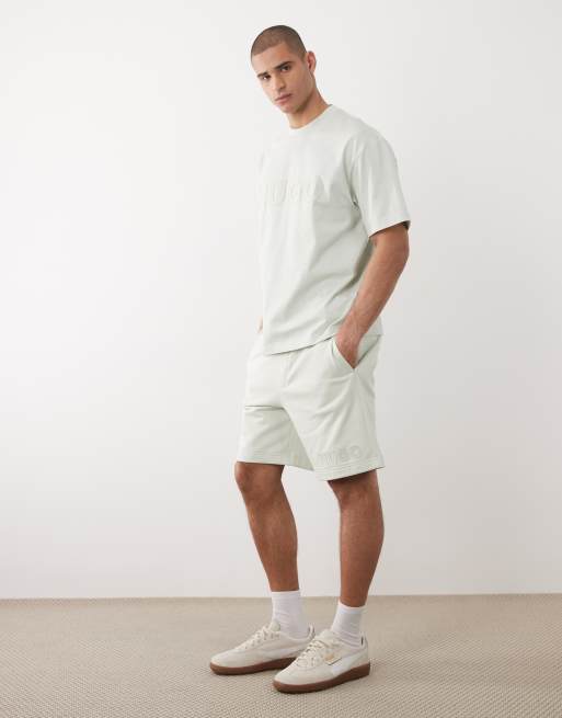 HUGO Red - Short décontracté en jersey - Vert clair, 2 de 5