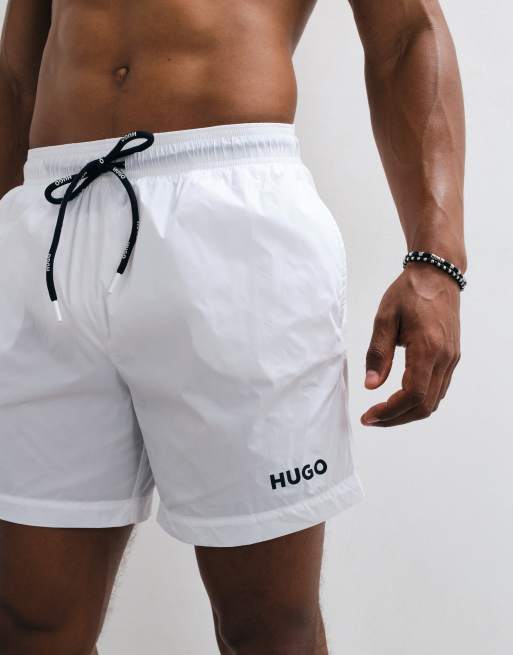 HUGO Red shorts da bagno con logo bianchi, 2 di 5