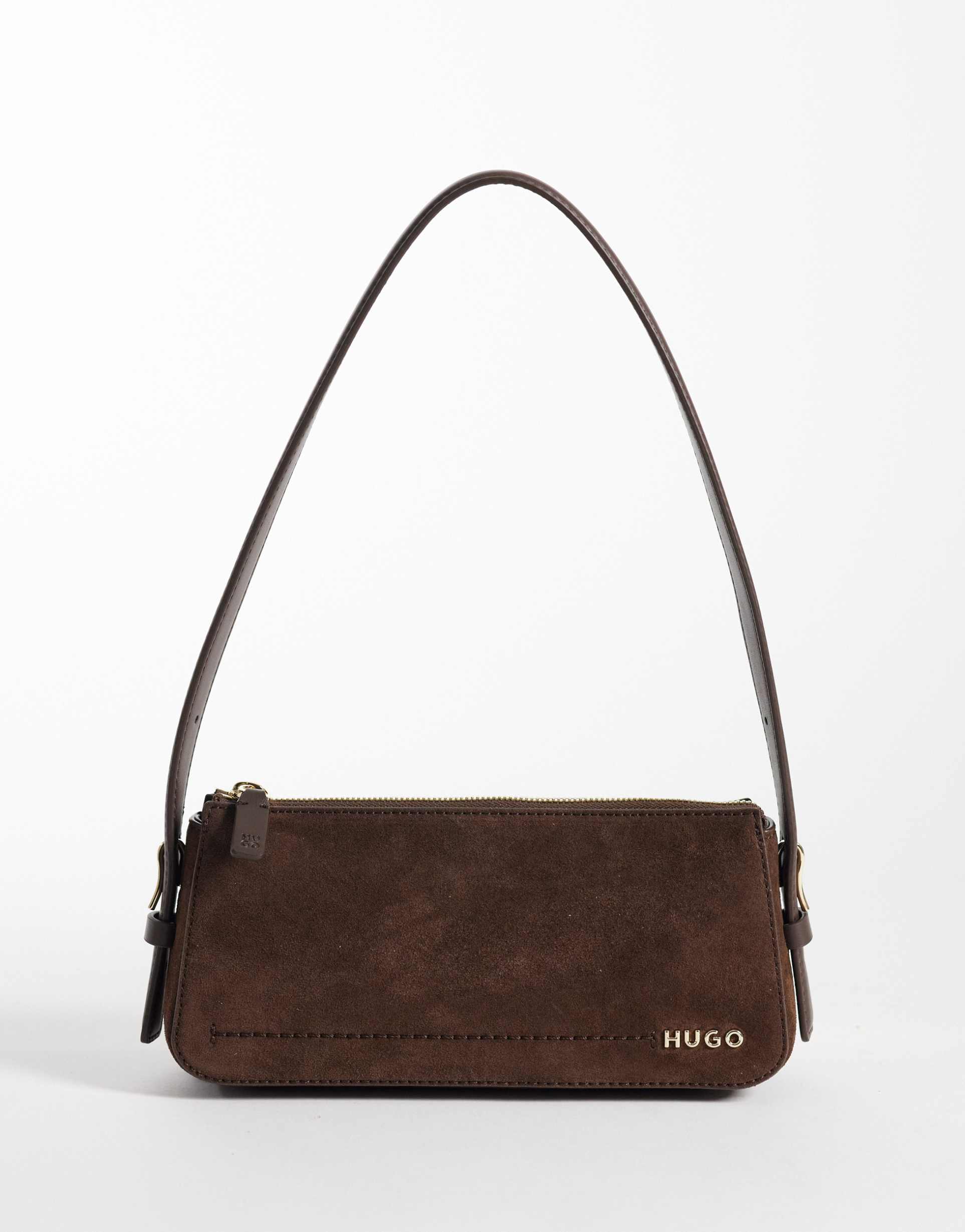 hugo red shoulder bag in brown