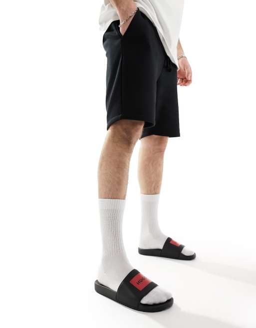 HUGO RED sliders in black | ASOS