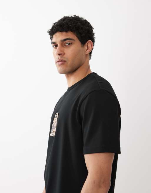 Hugo Red snake print t-shirt in black, 4 of 5