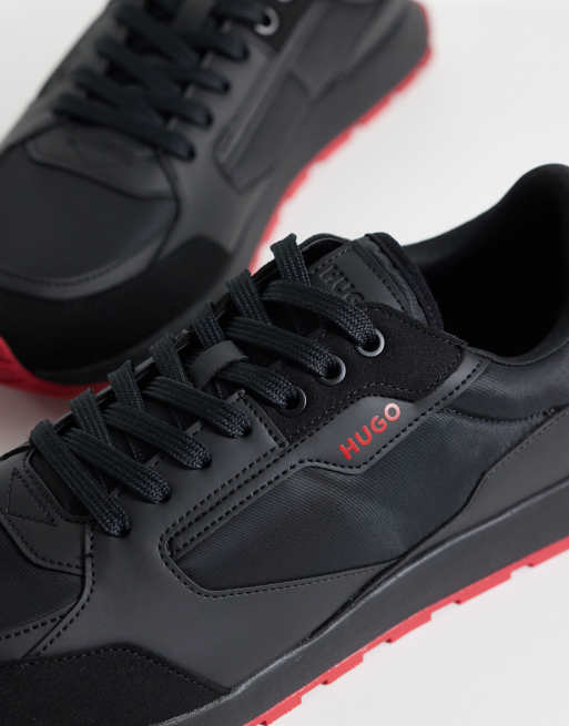 HUGO RED – Sneaker in Schwarz mit roten Details, 4 von 5