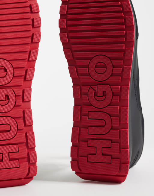 HUGO Red - Sorte sneakers med røde detaljer, 5 af 5