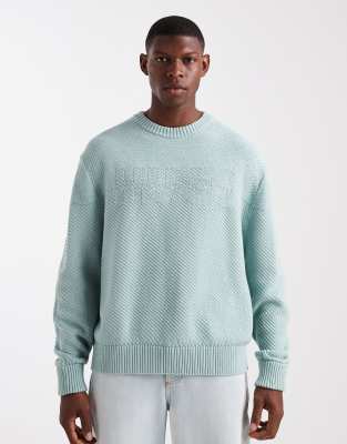 Splinden - Pull asymtrique en maille oversize  logo contrastant - clair - Hugo Red - Modalova