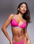 [Hugo Red] Hugo Red sporty lace bra in pink (part of a set) 14 Bright Pink