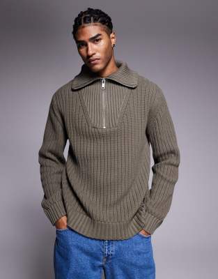 Srigg - Pull en maille ctele  col zipp - Hugo Red - Modalova