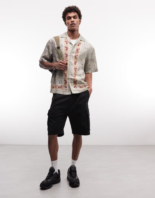 HUGO Red striped printed shirt in light green, 2 of 5