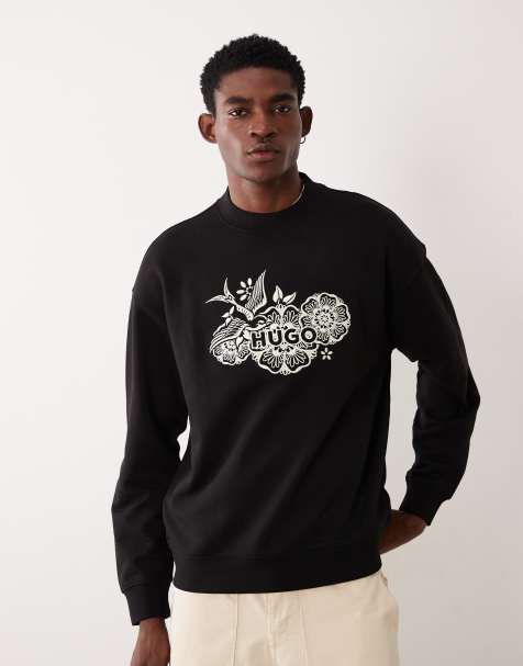 HUGO Red – Svart sweatshirt med tryck - view 1