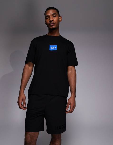 HUGO Red – Svarta jersey-shorts med avslappnad passform - view 1