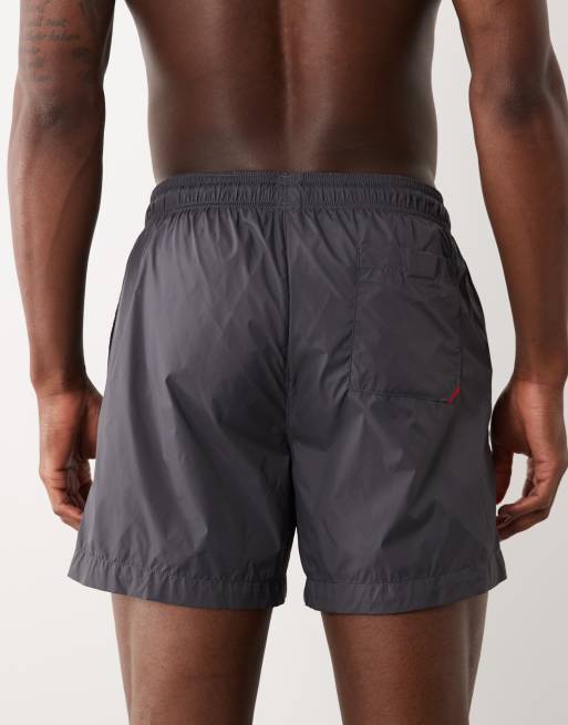 HUGO Red swim shorts with logo print in dark grey, 5 of 5