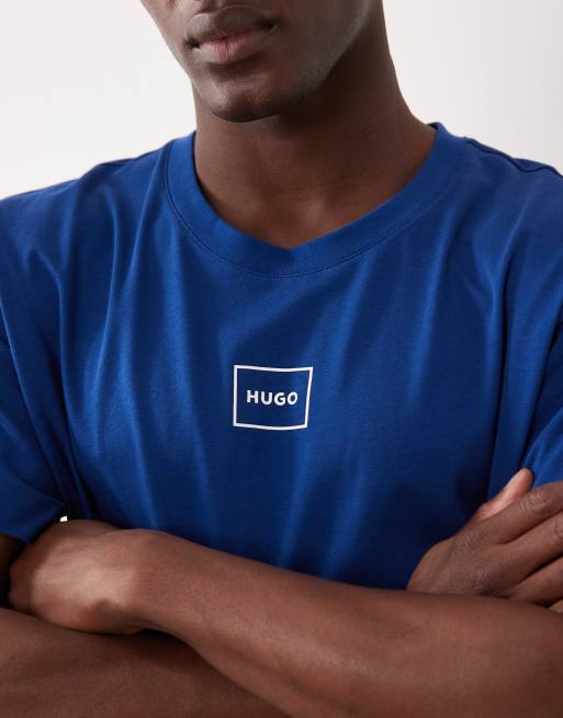 HUGO Red – T-Shirt aus Baumwolle in Dunkelblau mit Logo, 5 von 5