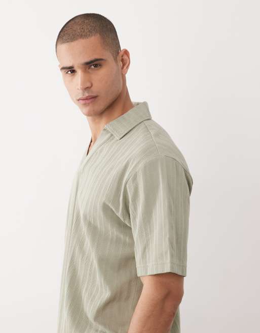 HUGO Red - T-shirt comoda verde chiaro con scollo a V, 4 di 5