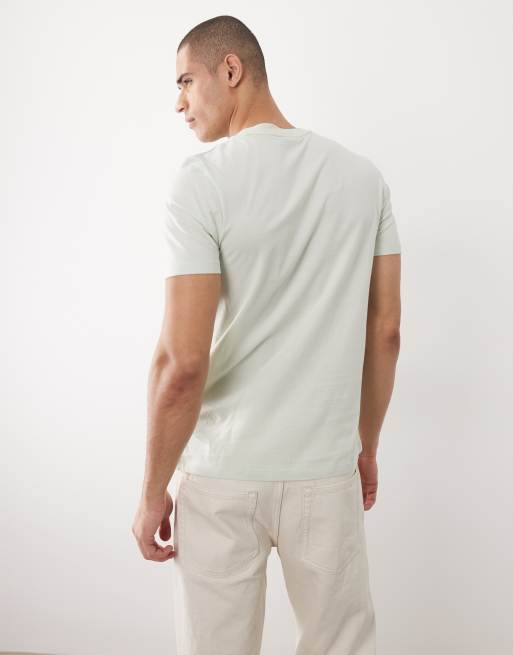 HUGO Red - T-shirt in jersey di cotone verde scuro con stampa del logo, 5 di 5
