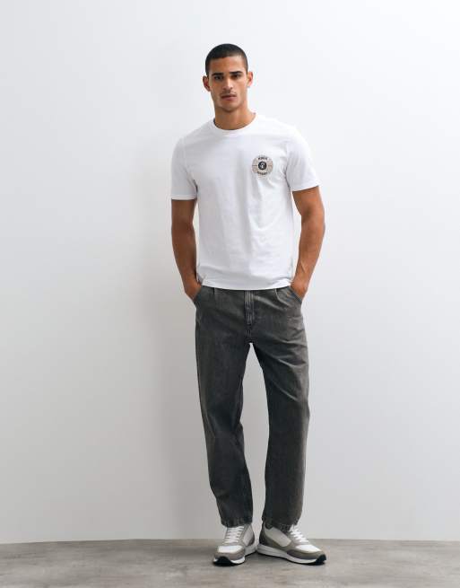 HUGO Red T-shirt met borstprint in wit, 4 van 5
