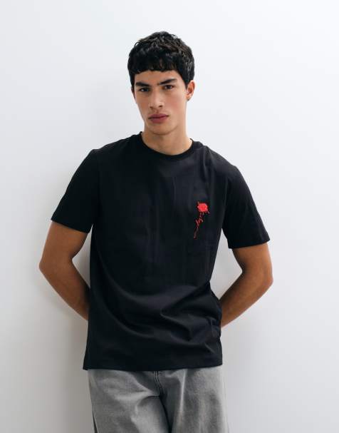 HUGO Red T-shirt o regularnym kroju z nadrukiem graficznym, czarny - view 1