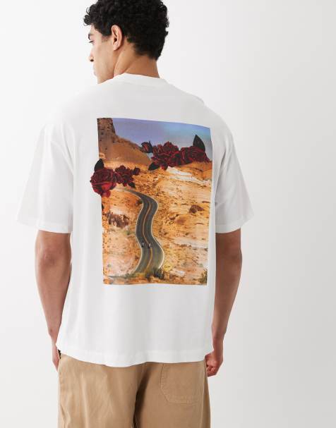 HUGO Red - T-shirt oversize bianca con logo stampato - view 1