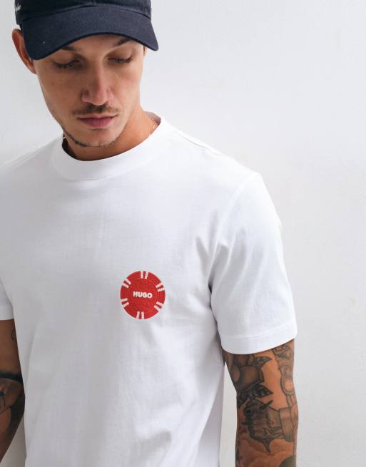 Hugo Red t-shirt with graphic chest print in red, 4 of 5