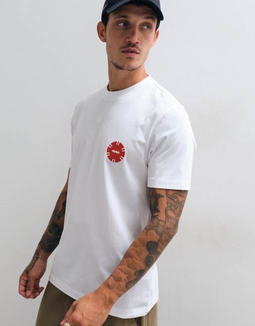 Hugo Red t-shirt with graphic chest print in red, 5 of 5