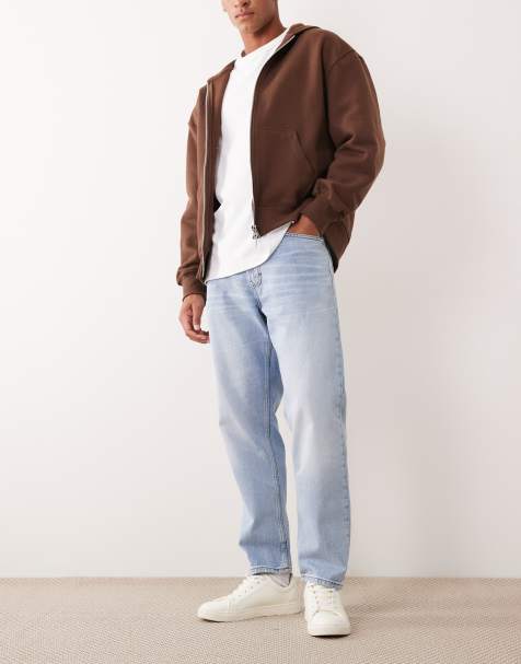 HUGO Red tapered denim jeans in light blue