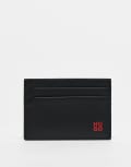 [Hugo Red] HUGO RED Tibby logo leather cardholder in black One Size black