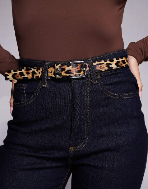 HUGO Red - Tina - Ceinture à imprimé léopard - Marron - view 1