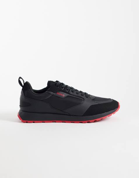 HUGO RED trainers with red lining in black - view 1