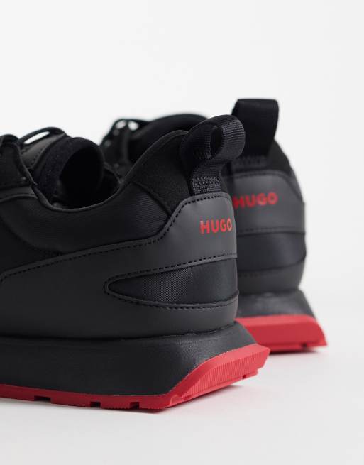HUGO RED trainers with red lining in black, 2 of 5