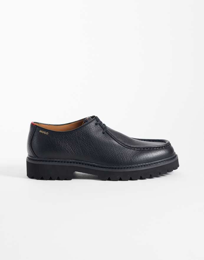 Hugo Red zapatos derby de cuero con cordones en negro