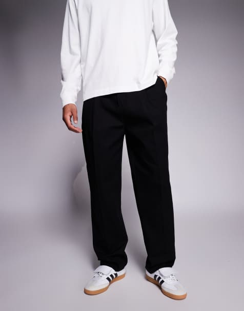HUGO RED Zenar pleated tailored trousers in black