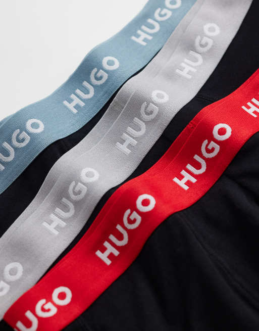 HUGO Red – Zestaw 3 par czarnych bokserek z logo, 2 z 3