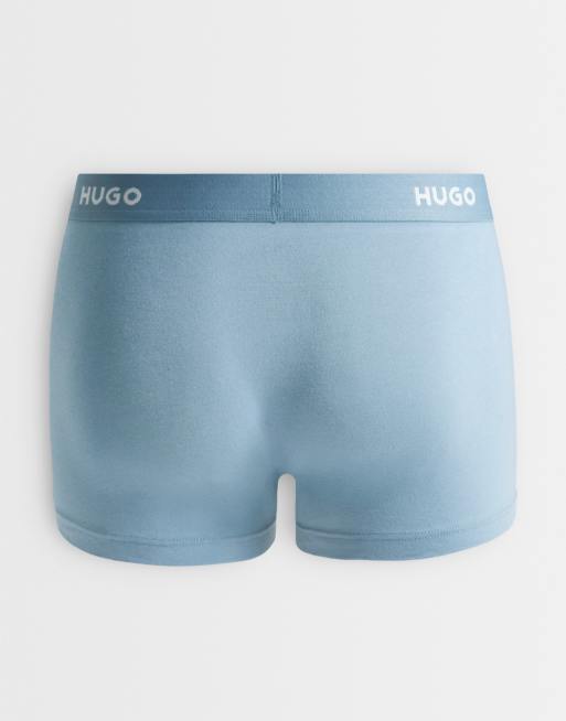 HUGO Red – Zestaw 3 par niebieskich bokserek z logo, 3 z 3