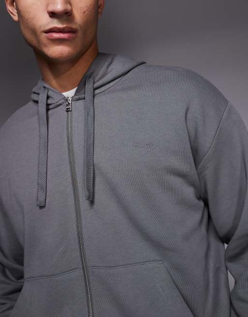 HUGO Red zip up hoodie in dark grey, 5 of 5
