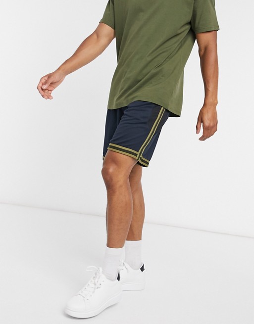 HUGO relaxed jersey shorts with stripe tape trims