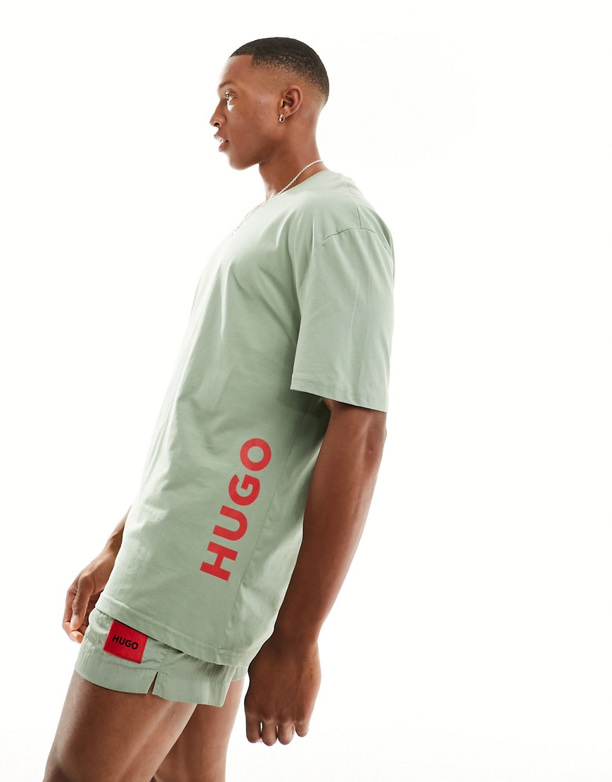 HUGO relaxed t shirt in light pastel green - LGREEN