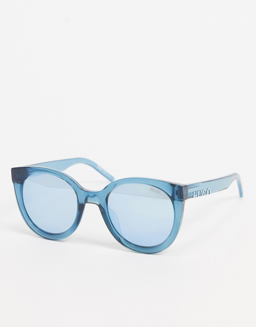 HUGO - Ronde zonnebril in blauw