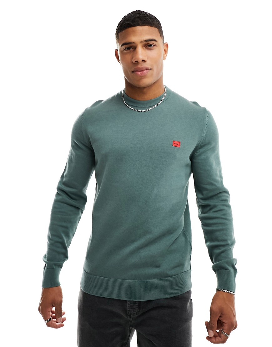HUGO San Cassius knitted jumper in green