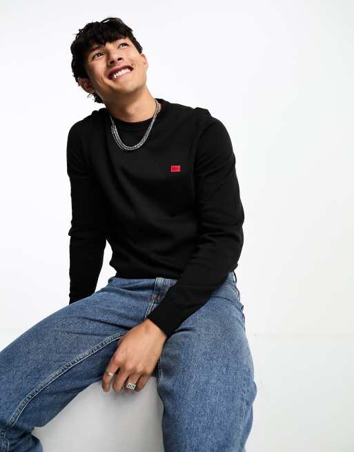 HUGO San Cassius knitted sweater in black