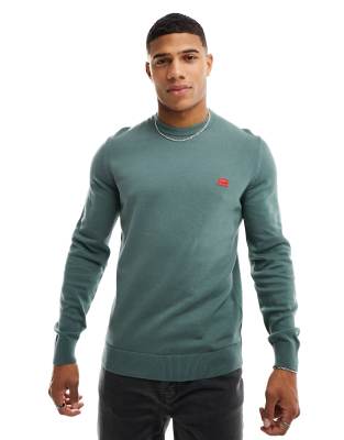 HUGO San Cassius knitted jumper in green  - ASOS Price Checker