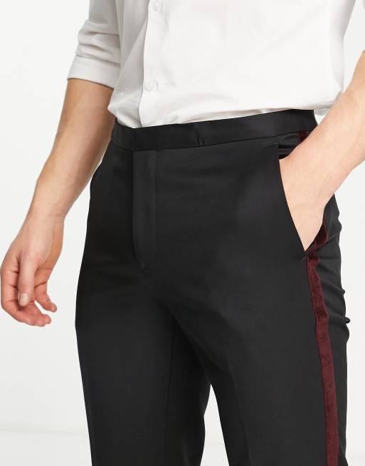 Mens pants with hot sale stripe on side