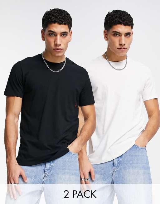 Hugo - Set van 2 T-shirts in wit en zwart 