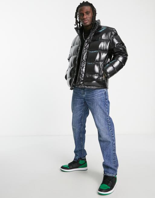 HUGO - Regular-fit padded jacket with hearts and stacked logos