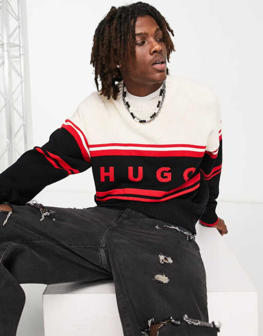 Red off white on sale jumper