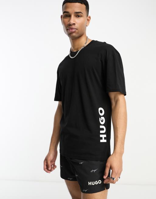 Hugo - Sort afslappet strand-T-shirt