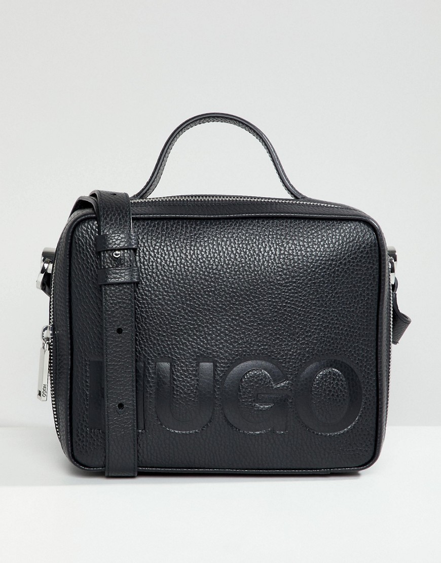 HUGO - sort boks-taske med logo