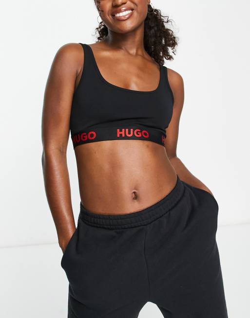HUGO - Sort bralette i bomuld med logodetalje 