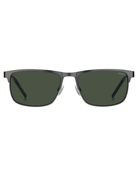 Hugo square sunglasses in matte dark silver - view 1