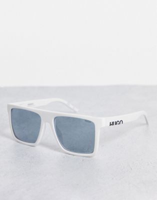 Hugo square sunglasses in matte white