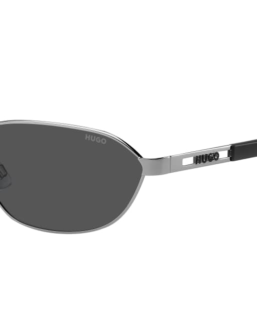 Hugo square sunglasses in silver, 3 of 3