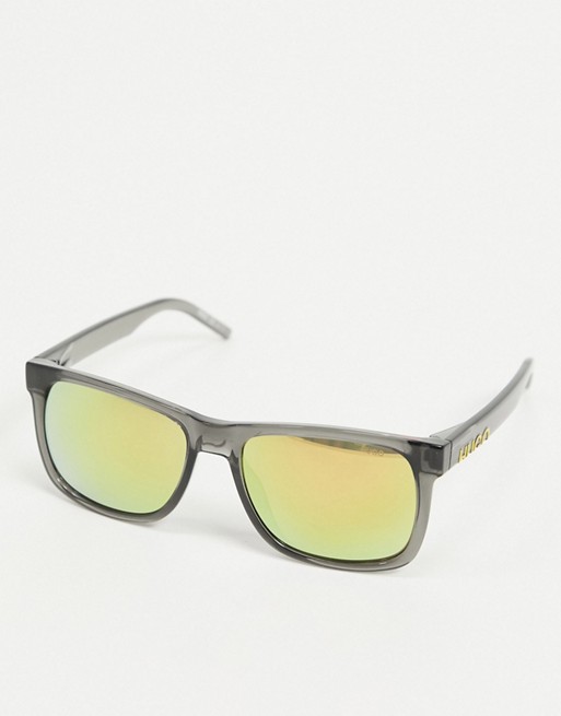HUGO square sunglasses with yellow lens